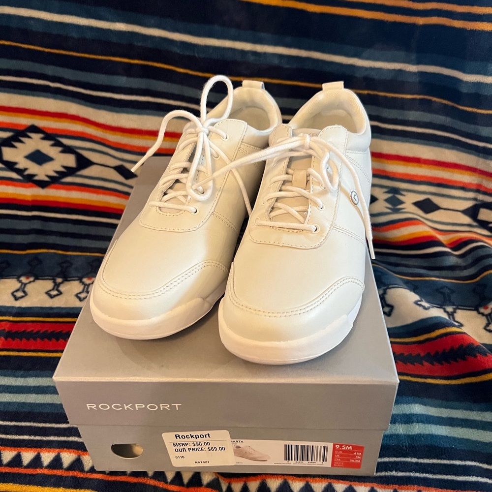 New Rockport White Comfort Shoes Marta Sneakers. Size 9.5